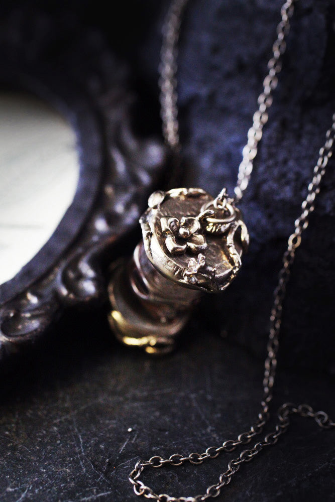 Rabbit Skull in Glass Jar Necklace - Clavius Jewelry