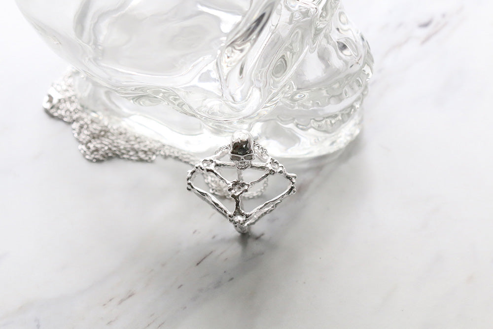 Rough Diamond Skull Necklace - Clavius Jewelry