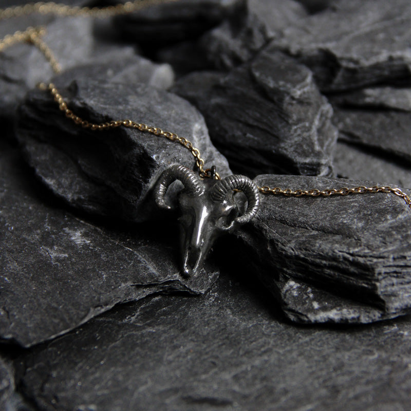 Ziegenschädel Halskette (Schwarzoxid) - Clavius Jewelry