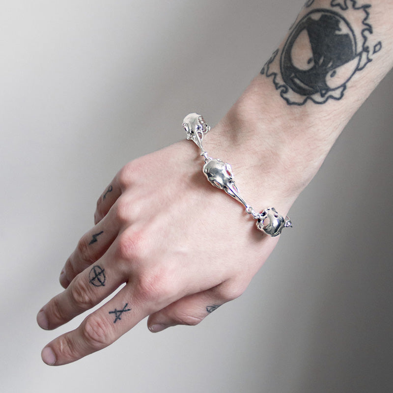 Massive Rabenschädel Armband - Clavius Jewelry